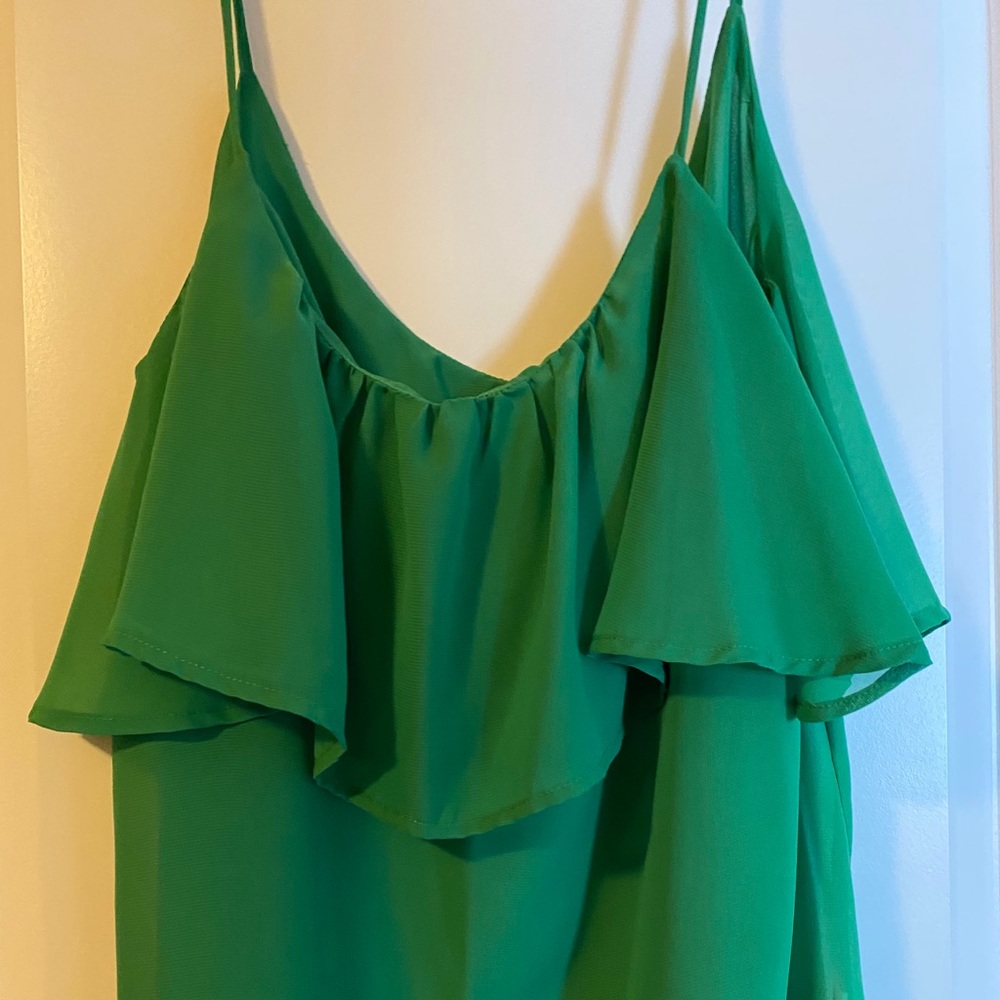 2/$20 Green chiffon top